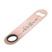 Elegant gradiënt koper roos goud glitter speed flessenopener (Achterkant Gekanteld)