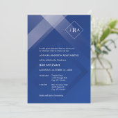 Elegant Gradient Monogram Bar Mitswa Uitnodiging (Staand voorkant)