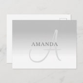 Elegant Gradiënt  Monogram Briefkaart (Voorkant / Achterkant)