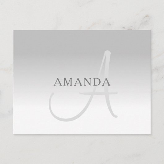 Elegant Gradiënt  Monogram Briefkaart (Voorkant)