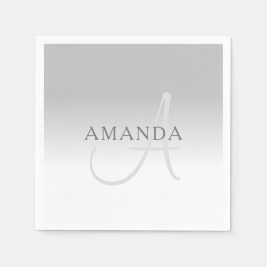 Elegant Gradiënt Monogram Servet (Voorkant)