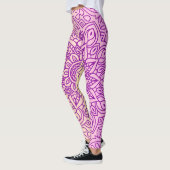 Elegant Gradiënt Paarse Perzik Mandala Patroon Leggings (Links)