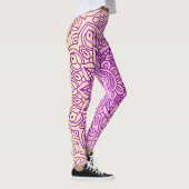 Elegant Gradiënt Paarse Perzik Mandala Patroon Leggings (Rechts)