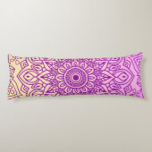 Elegant Gradiënt Paarse Perzik Mandala Patroon Lichaamskussen (Achterkant)