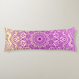 Elegant Gradiënt Paarse Perzik Mandala Patroon Lichaamskussen