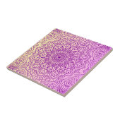 Elegant Gradiënt Paarse Perzik Mandala Patroon Tegeltje (Zijkant)