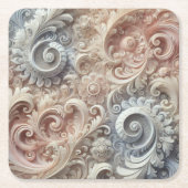 Elegant gradiënt pastelkantpatroon kartonnen onderzetters (Voorkant)