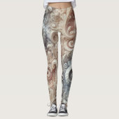 Elegant gradiënt pastelkantpatroon leggings (Voorkant)