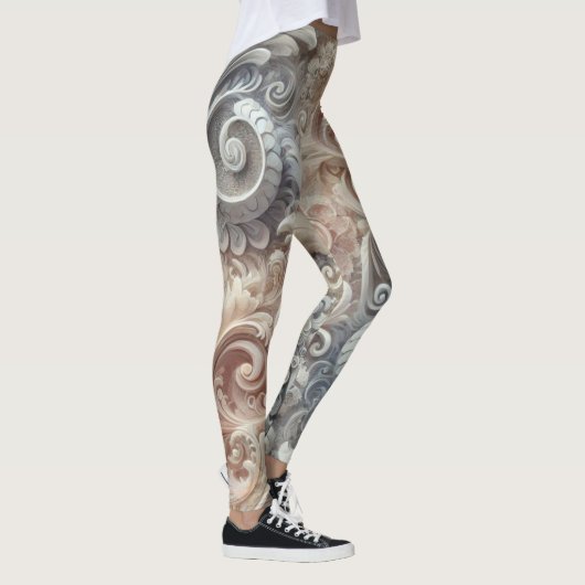Elegant gradiënt pastelkantpatroon leggings (Rechts)