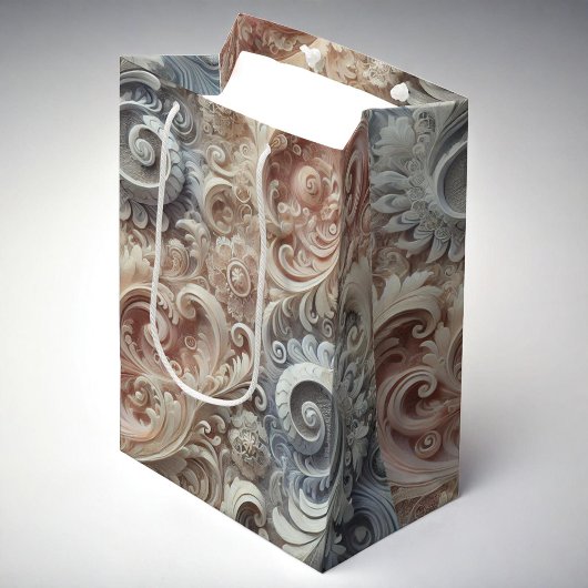 Elegant gradiënt pastelkantpatroon medium cadeauzakje