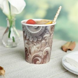 Elegant gradiënt pastelkantpatroon papieren bekers