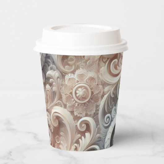 Elegant gradiënt pastelkantpatroon papieren bekers (Links)