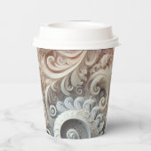 Elegant gradiënt pastelkantpatroon papieren bekers (Achterkant)