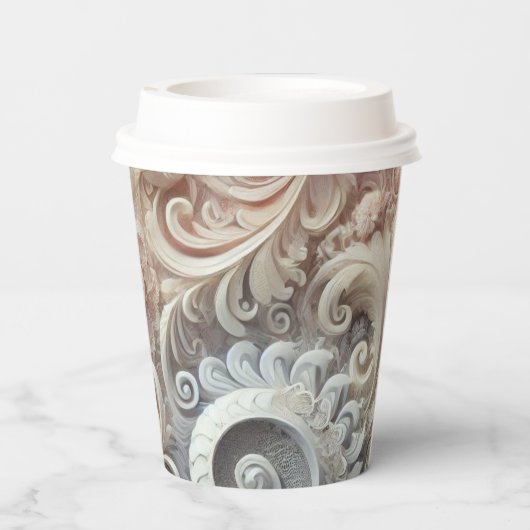 Elegant gradiënt pastelkantpatroon papieren bekers (Achterkant)