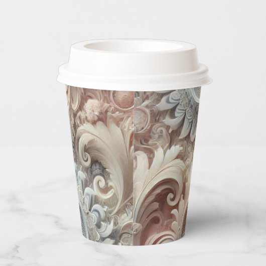 Elegant gradiënt pastelkantpatroon papieren bekers (Rechts)