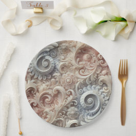 Elegant gradiënt pastelkantpatroon papieren bordje