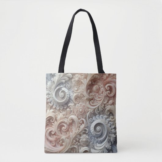 Elegant gradiënt pastelkantpatroon tote bag (Voorkant)