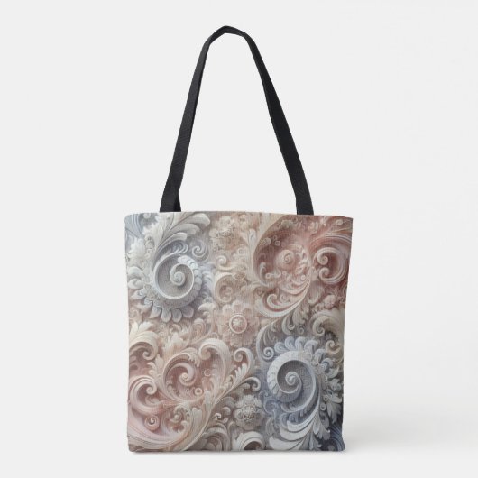 Elegant gradiënt pastelkantpatroon tote bag (Achterkant)