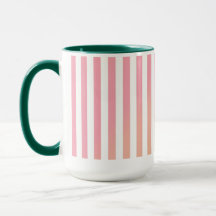 Elegant Gradient Pink Stripe with Green Interior