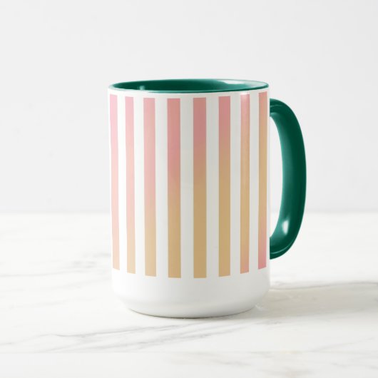 Elegant Gradient Pink Stripe with Green Interior Mok (Voorkant rechts)