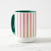 Elegant Gradient Pink Stripe with Green Interior Mok (Voorkant links)
