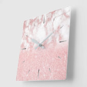 Elegant  gradiënt roos goud glitter marmer vierkante klok (Hoek)