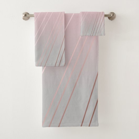 Elegant gradiënt roze grijs roos goud bad handdoek (Insitu)