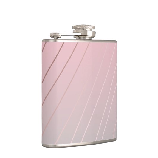 Elegant gradiënt roze grijs roos goud heupfles (Rechts)