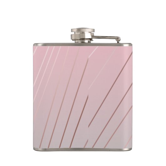 Elegant gradiënt roze grijs roos goud heupfles (Achterkant)