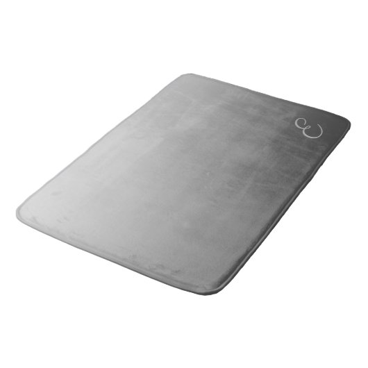 Elegant gradiënt Silver met aangepast monogram Badmat (Gekanteld)