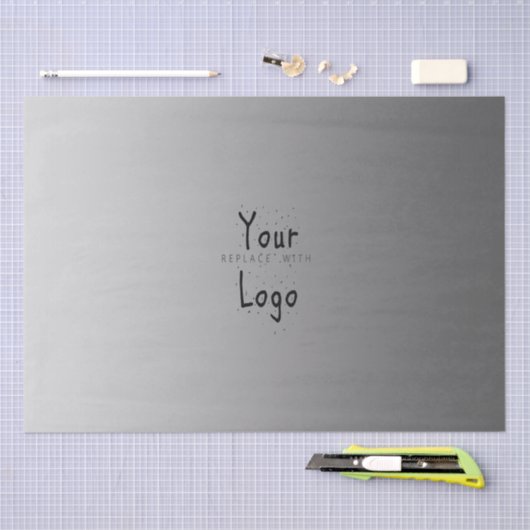 Elegant gradiënt Silver met Aangepaste Logo Tissuepapier (Craft)