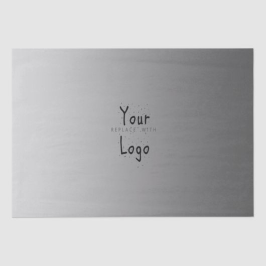 Elegant gradiënt Silver met Aangepaste Logo Tissuepapier (Voorkant)