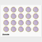 Elegant gradient Swirls Monogram Lavender Paars Ronde Sticker (Vel)