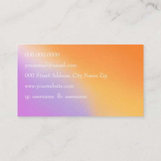 Elegant gradiënt visitekaartje (Achterkant)