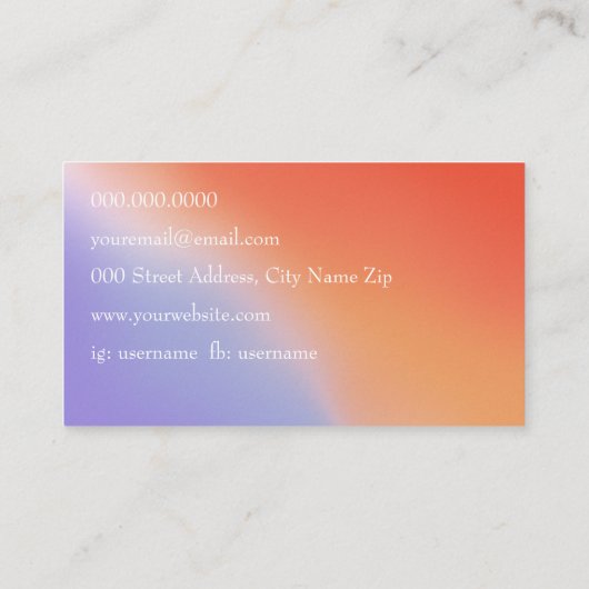 Elegant gradiënt visitekaartje (Achterkant)