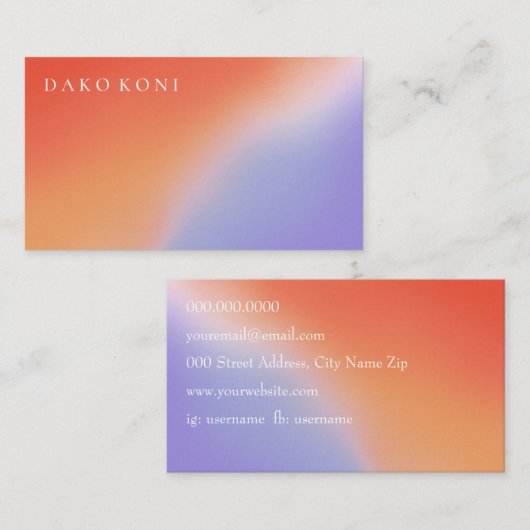 Elegant gradiënt visitekaartje (Voorkant / Achterkant)