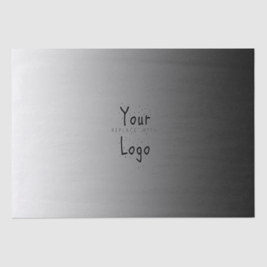 Elegant gradiënt wit tot Zwart met Aangepaste Logo Tissuepapier (Voorkant)