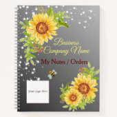 Elegant Gradient Yellow Sunflower Custom Business Notitieboek (Voorkant)