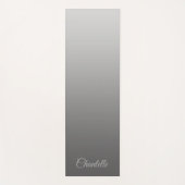 Elegant Gradient Zilver met Aangepaste Naam Yogamat (Voorkant)