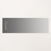 Elegant Gradient Zilver met Aangepaste Naam Yogamat (Voorkant (horizontaal))