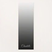 Elegant gradiënt Zwart naar Wit met de Naam van de Yogamat (Voorkant)