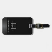 Elegant gradiëntrand toevoegen zwart logo bagagelabel (Voorkant horizontaal)