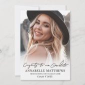 Elegant Graduate Simple Photo Collage Graduation Aankondiging (Voorkant)