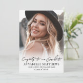 Elegant Graduate Simple Photo Collage Graduation Aankondiging (Staand voorkant)