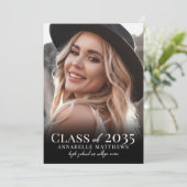 Elegant Graduate Simple Photo Collage Graduation Aankondiging (Staand voorkant)