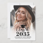Elegant Graduate Simple Photo Collage Graduation Aankondiging (Voorkant)