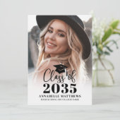 Elegant Graduate Simple Photo Collage Graduation Aankondiging (Staand voorkant)