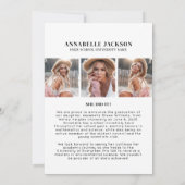 Elegant Graduate Simple Photo Collage Graduation Aankondiging (Achterkant)