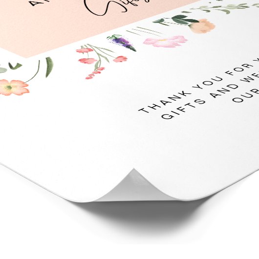 Elegant Graduate Wildflower Cards and Gifts Sign Poster (Hoek)