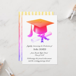 Elegant Graduation Announcement Card Kaart